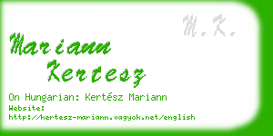 mariann kertesz business card